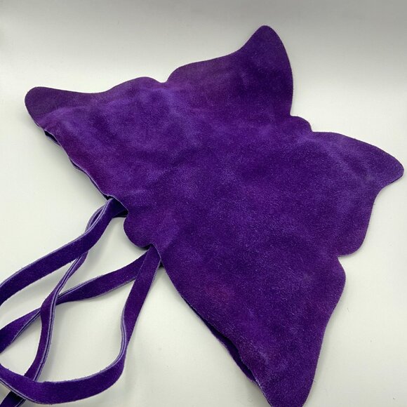 Vintage All Suede Leather Butterfly Purse Mark Cross England Brand 50's to 70's - Picture 2 of 14